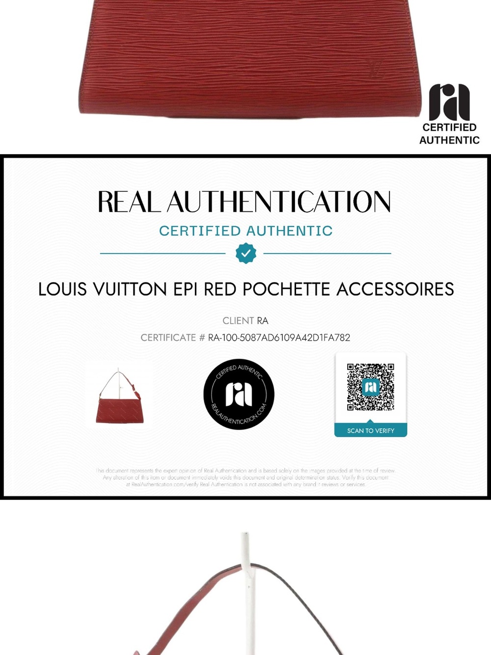 Louis Vuitton EPI Red Pouchette - Picture 6 of 6